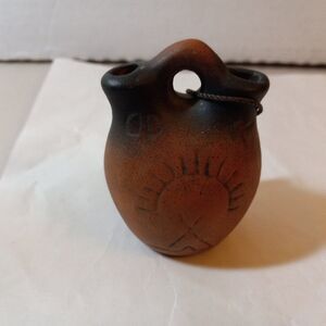 Vintage Southwestern Native Dobe Jug with cord "Wedding pottery design" Travel